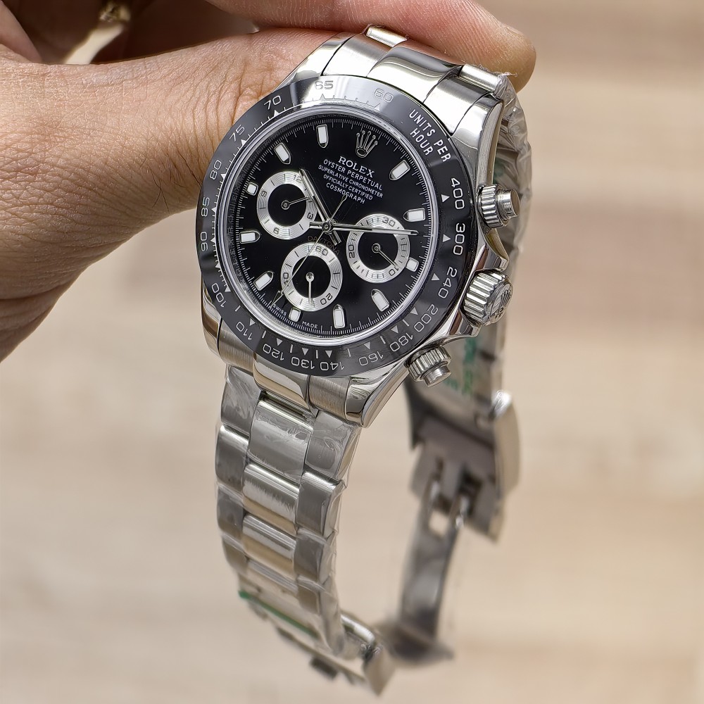 Rolex Daytona Panda Silver Kasa Siyah Kadran Seramik Bezel